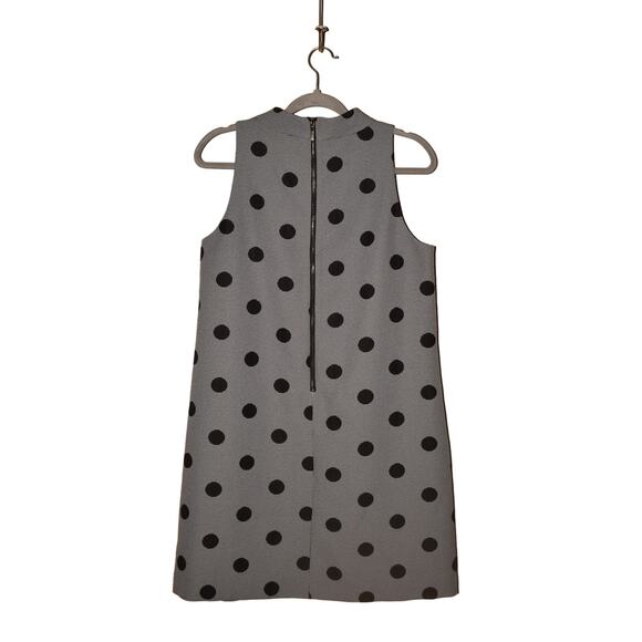 TAHARI ASL $128‎ Black White Polka Dot Sleeveless A-Line Dress Size 8 - Picture 2 of 4
